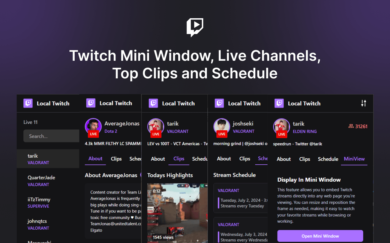 Twitch Mini Window Extension